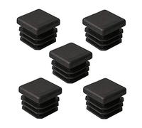 YEYIT 24 Pezzi Tappi Quadrati in Plastica Neri Antiscivolo (20 Mm X 20 Mm) Copertura Interna Nera Tubo con Nervatura Quadrata Tappetino Antiscivolo Tappo da Tavolo per Mobili Copertura del Piede