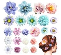 Yezhengui 23 fermagli per capelli a forma di fiore, da donna, rosa, viola, floreale, per ragazze, accessori per capelli da sposa, accessori per capelli per matrimoni