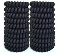 Yezhenzhen 20 elastici per capelli a spirale senza lasciare tracce, nessun danno, elastici per capelli, senza pieghe, in plastica, braccialetti a spirale per coda di cavallo, per donne e ragazze, nero