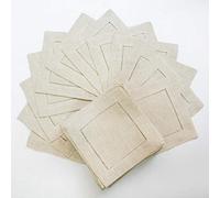 YEZINB 12PCS Tovaglioli di Lino con Impunture Tovagliolo da Cocktail Tovaglioli di Stoffa da Pranzo in Stoffa Naturale Tovaglioli di Stoffa con Impunture, Lino 20x20 cm