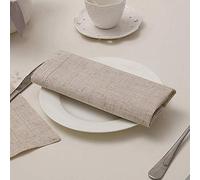 YEZINB 12PCS Tovaglioli di Lino con Impunture Tovagliolo da Cocktail Tovaglioli di Stoffa da Pranzo in Stoffa Naturale Tovaglioli di Stoffa con Impunture, Lino 45x45 cm