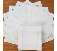 YEZINB 12PCS Tovaglioli di Lino orlati Tovagliolo da Cocktail Tovaglioli di Stoffa da Pranzo in Stoffa Naturale Tovaglioli di Stoffa con Impunture, Bianco 20x20 cm