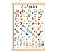 Yezirzax ABC - Poster per bambini, 31 x 44 cm, con lettere, con numeri alfabeti, per bambini, lettere di base, regalo per cameretta dei bambini, asilo, scuola materna, scuola elementare