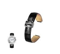 yeziu Cinturino convesso in vera pelle per cinturini per orologi Cartier Ballon Bleu con fibbie pieghevoli(Blues,14-22mm)