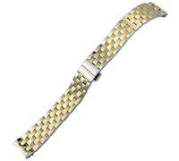 yeziu Cinturino curvo in acciaio inossidabile per MIDO BARONCELLI M8600 Solid Watch Bracelets(Silver gold)