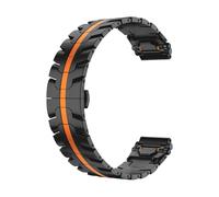 yeziu Cinturino di lusso in metallo per Galaxy Watch 7, 6, 5, 40 e 44 mm, cinturino in acciaio per Huawei Watch GT5 da 46 mm, Watch 4/3 Pro Ultimate Correa(Black orange,20mm)