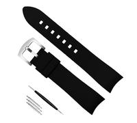 yeziu Cinturino in gomma con estremità curva per cinturino orologio Omega per Tissot(Blue black buckle,23mm)