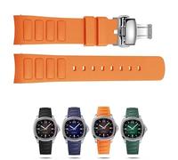 yeziu Cinturino in gomma impermeabile per orologio Mido Multifort TV M049.526 M049, cinturino in silicone con interfaccia curva(Silver Yellow)