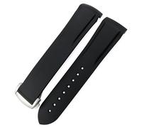 yeziu Cinturino in gomma per Omega Seamaster 300/600, per Hamilton Frogman, per IWC Pilot Mark(Black,21mm)