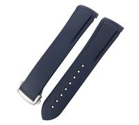 yeziu Cinturino in gomma per Omega Seamaster 300/600, per Hamilton Frogman, per IWC Pilot Mark(Blue,19mm)