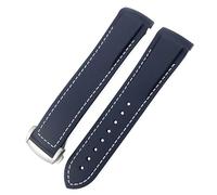 yeziu Cinturino in gomma per Omega Seamaster 300/600, per Hamilton Frogman, per IWC Pilot Mark(Bluew,19mm)