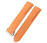 yeziu Cinturino in gomma per Omega Seamaster 300/600, per Hamilton Frogman, per IWC Pilot Mark(Orange,18mm)