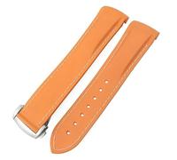 yeziu Cinturino in gomma per Omega Seamaster 300/600, per Hamilton Frogman, per IWC Pilot Mark(Orangew,20mm)