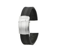 yeziu Cinturino in gomma per orologio Breitling Avenger Blackbird B01 Super Ocean con fibbia in metallo(Black-steel)