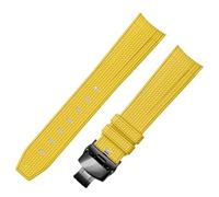 yeziu Cinturino in gomma per orologio Omega da 20 mm per Rolex con motivo intrecciato(Yellowb2)