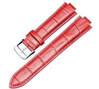 yeziu Cinturino in pelle bovina convessa per orologio sportivo subacqueo Oris AQUIS 733 730(Red D silver,22x10mm)