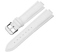 yeziu Cinturino in pelle bovina convessa per orologio sportivo subacqueo Oris AQUIS 733 730(White D silver,22x10mm)