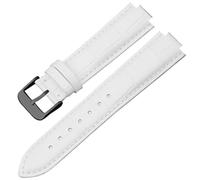 yeziu Cinturino in pelle bovina convessa per orologio sportivo subacqueo Oris AQUIS 733 730(White D black,24x11mm)