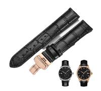 yeziu Cinturino in pelle con chiusura a farfalla per Tissot 1853 Le Locle, Carson, Portofino, Couturier(Blackp,22mm)