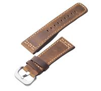 yeziu Cinturino in pelle di vacchetta vintage fatto a mano con larghezza della testa e strato di bracciale per orologio in stile retrò Seven Friday(Silver buckle)