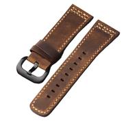 yeziu Cinturino in pelle di vacchetta vintage fatto a mano con larghezza della testa e strato di bracciale per orologio in stile retrò Seven Friday(Brack buckle)