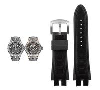 yeziu Cinturino in pelle e gomma per orologi Roger Dubuis serie EXCALIBUR. Accessori(Black-silver)