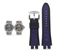 yeziu Cinturino in pelle e gomma per orologi Roger Dubuis serie EXCALIBUR. Accessori(Blue-silver)