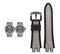 yeziu Cinturino in pelle e gomma per orologi Roger Dubuis serie EXCALIBUR. Accessori(Grey-black)