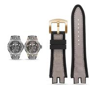 yeziu Cinturino in pelle e gomma per orologi Roger Dubuis serie EXCALIBUR. Accessori(Grey-gold)