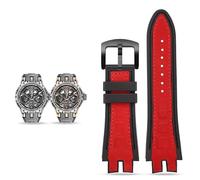 yeziu Cinturino in pelle e gomma per orologi Roger Dubuis serie EXCALIBUR. Accessori(Red-black)