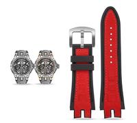 yeziu Cinturino in pelle e gomma per orologi Roger Dubuis serie EXCALIBUR. Accessori(Red-silver)
