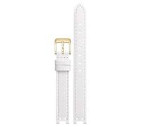 yeziu Cinturino in pelle per orologio Anne Klein AK2156/2157/2618 con design a tacche.(Whiteg,14mm)