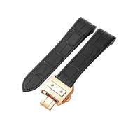 yeziu Cinturino in pelle per orologio Cartier Santos Sandoz serie 100 con fibbia speciale in acciaio inossidabile(Black-Rose-Z8,24.5mm)