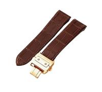 yeziu Cinturino in pelle per orologio Cartier Santos Sandoz serie 100 con fibbia speciale in acciaio inossidabile(Brown-Rose-Z8,20mm)