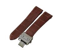 yeziu Cinturino in pelle per orologio Cartier Santos Sandoz serie 100 con fibbia speciale in acciaio inossidabile(Brown-Black-Z8,20mm)