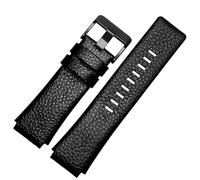 yeziu Cinturino in pelle per orologio Diesel DZ1089 DZ1123 DZ1132 con cinturino a bocca convessa(Black black,30X18mm)