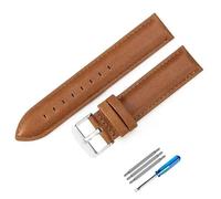 yeziu Cinturino in pelle per orologio DW Strap da donna e da uomo per Daniel Wellington(Light brown-Steel-K4,22mm)