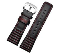 yeziu Cinturino in pelle per orologio Seven Fridaies M2 Q201 02 03, morbido e confortevole, accessorio da polso(Black red-Steel)
