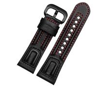 yeziu Cinturino in pelle per orologio vintage Seven Fridays M2/02/P1B/M1/M2/S2/Q2 con interfaccia piatta(Red line black)