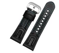 yeziu Cinturino in pelle per orologio vintage Seven Fridays M2/02/P1B/M1/M2/S2/Q2 con interfaccia piatta(Blue line silver)