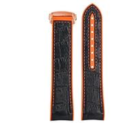 yeziu Cinturino in silicone per orologio Omega Seamaster 300 Planet Ocean 600, cinturino in gomma arancione da un quarto di giro(Blackor,22mm)