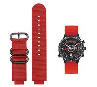 yeziu Cinturino per orologio convesso in tela per TIMEX Tide Compass T2N721 T2N720 TW2T76500 TW2T76300 Bracciale in nylon(Red-black)