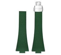 yeziu Cinturino per orologio FKM per Tissot PRX Series Super Player Convex Men Fluoro Cinturino in gomma con fibbia a farfalla Accessori(Green Clasp)