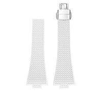yeziu Cinturino per orologio FKM per Tissot PRX Series Super Player Convex Men Fluoro Cinturino in gomma con fibbia a farfalla Accessori(White Clasp)