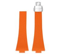 yeziu Cinturino per orologio FKM per Tissot PRX Series Super Player Convex Men Fluoro Cinturino in gomma con fibbia a farfalla Accessori(Orange Clasp)