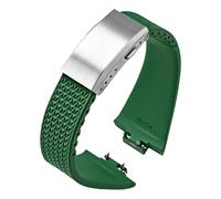 yeziu Cinturino per orologio in gomma Fluoro per Tissot PRX Series Super Player 35mm 40mm FKM da donna e da uomo con fibbia pieghevole(Green,11mm)