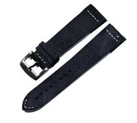 yeziu Cinturino per orologio MIDO Ocean Star Navigator M032M032607A in vera pelle scamosciata(Blackg1)