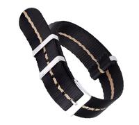 yeziu Design cinturino in nylon liscio per la maggior parte dei cinturini per orologi con cintura di sicurezza(Black-Khaki,22mm)