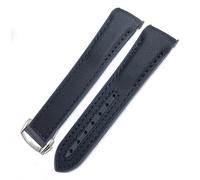 yeziu New Nylon Rubber Watchband Fit For Omega Seamaster 300 AT150 Speedmaster Silicone Watch Strap(BLACK WHITE,21mm)