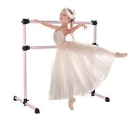 YEZMEK Doppia sbarra per balletto, regolabile in altezza, autoportante, con piedini antiscivolo, barra per trazioni portatile, per ballare, stretching ed esercizio a casa o in studio